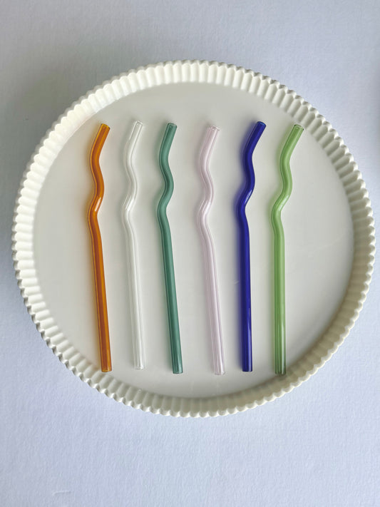 Glass Wavy Straws