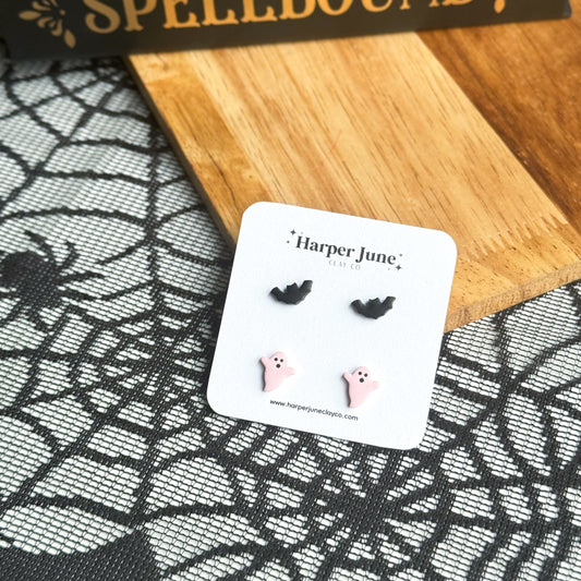 Mini Bat & Ghost Studs
